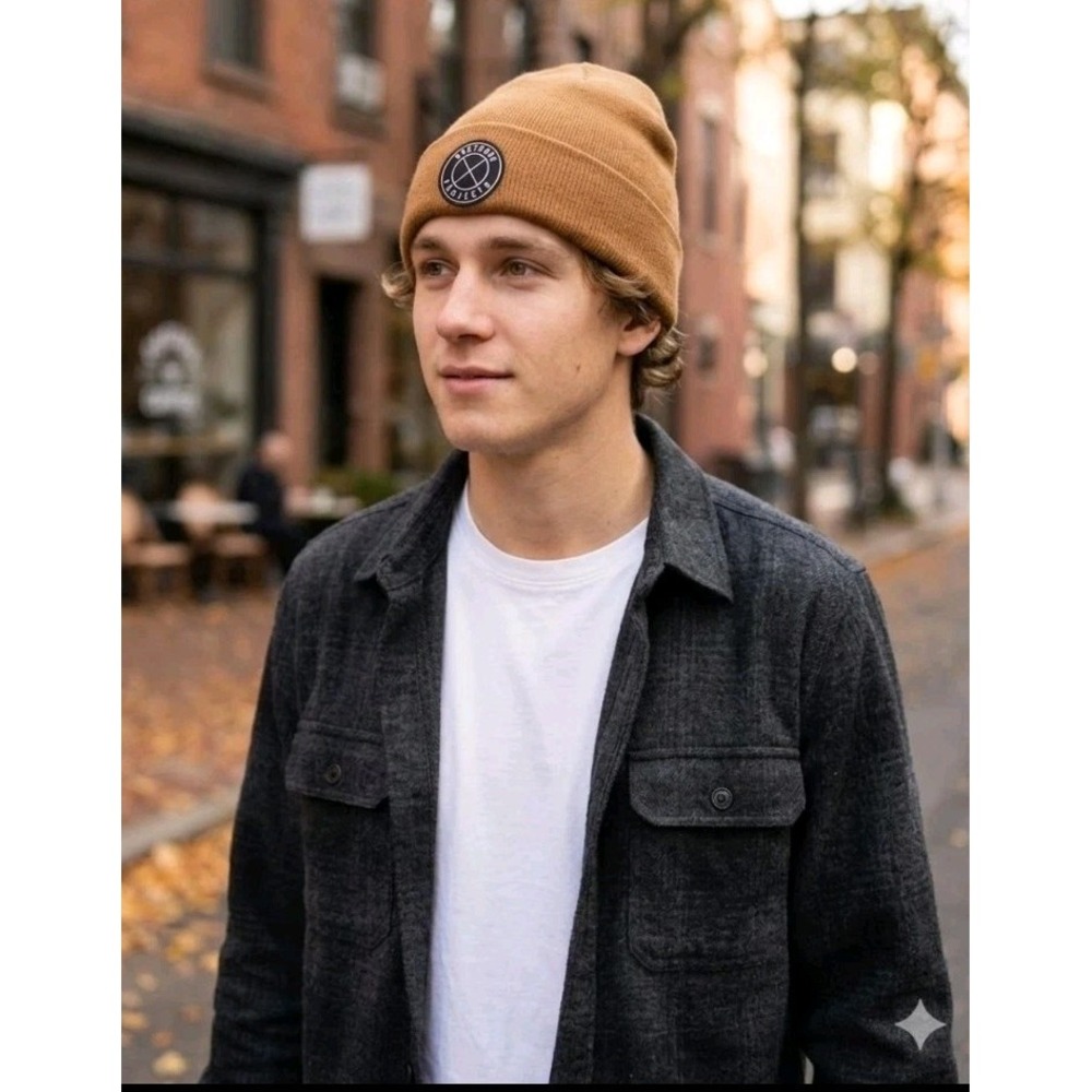 Hm Beanie One Size Tan Brown Northern Projects Acrylic Hat Knit Cap Gorpcore Ski